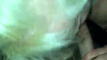 The slutty wife with big tits and ass gives a sexy blowjob to her husband.