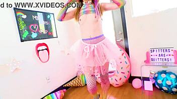 Wow, Petite Madi Collins Huge Cock POV Blowjob And Cum Swallow!