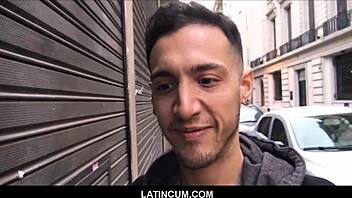 Can this straight Latino boy resist cash for gay sex pov video?