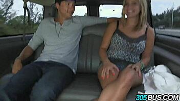 blonde with big natural tits gets creampie in car