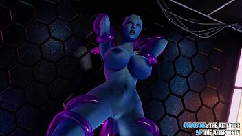 Liara gets creampie from stranger at gloryhole blender with sound