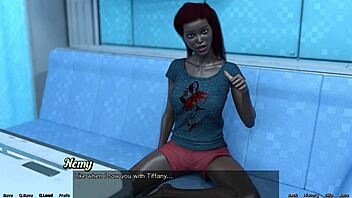 A married black woman with an amazing set of large breasts is upset with me in this space scene