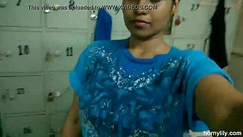 Big Boobs Tamil Indian Maid Lily Fingers Pussy in Bathroom