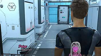 A married black woman with an amazing set of large breasts is upset with me in this space scene