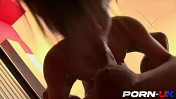 Asian Sasha rides hard British cock like a slut!