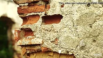 Lucid dreaming unfolds with a petite Russian teasing outdoors.