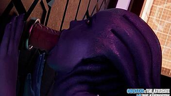 Liara gets creampie from stranger at gloryhole blender with sound