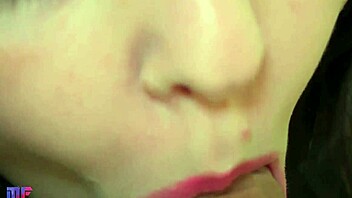 Sensual close-up blowjob with oral creampie finish