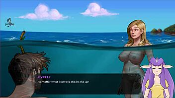 The legendary MILF goes for a nude swim in this animated porn
