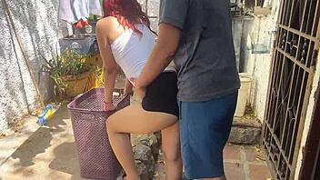 Unbelievable! My Gorgeous 18-Year-Old Stepdaughter's Ass While Washing Clothes!