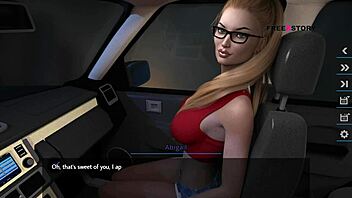 Aby Performs Oral Sex on Alex in Car and Swallows Cum