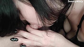 sweet lady sucks huge cock on camera