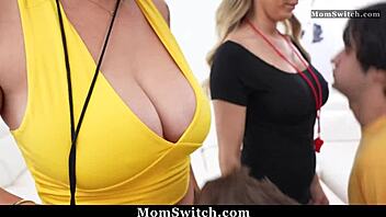 Milf Boot Camp Gets Steamy with Stepson Training on Momswitch