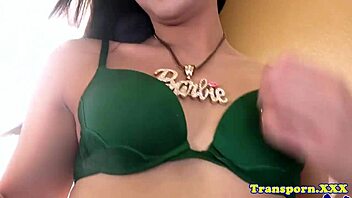 This smalltit amateur tgirl is masturbating with fingering, showing her ass in stockings, gaping wide, it's so fetishy and hot.