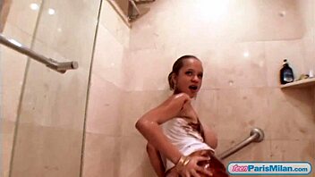 Teen paris milan spreads chocolate on her body