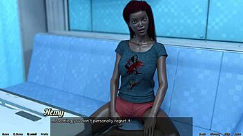 A married black woman with an amazing set of large breasts is upset with me in this space scene