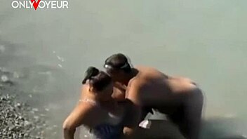 A lucky guy spotted a BBW mermaid while spying on the beach