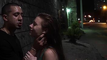 real TEEN tastes CUM after getting STRANDED in rough outdoor bondage