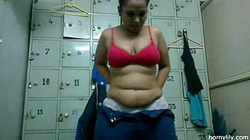 Big Boobs Tamil Indian Maid Lily Fingers Pussy in Bathroom