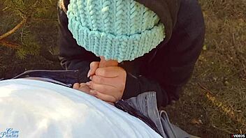 Hot milf pulls up cum-filled panties