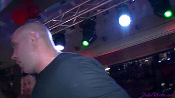 Wild public orgy happening in Barcelona streets