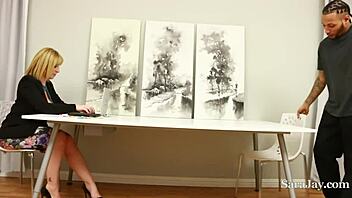 big dicked employee fucks sara jay bent over for raise