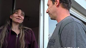 Amateur with small natural tits gets a good facial after a proper muff licking and fingering