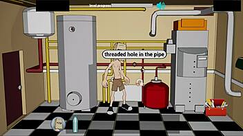 Animated porn with big tits and big ass in gym environment