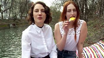 ersties amateur lesbians sharing double dildo in wild hot sex 🔥