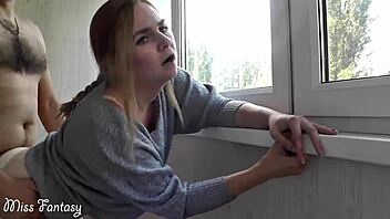 Beautiful wife with natural big boobs catches her husband in the act of cheating