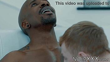 Cute gay ginger interacts with muscular hunk in interracial scene