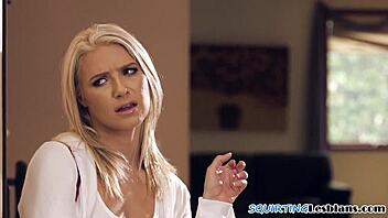 This dyke is pussylicked and squirting in a closeup scene