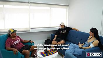 Hey, seducing my hermanastro's gay friend while alone at home! 😈