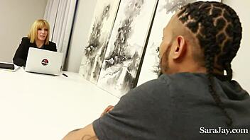 big dicked employee fucks sara jay bent over for raise