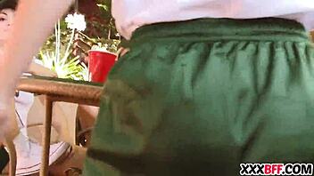 Lesbian camp counselors pull off a sneaky hardcore trick