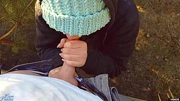 Hot milf pulls up cum-filled panties