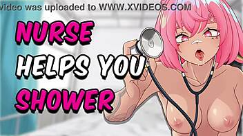 A role play game with a nurse giving a shower to a patient and more