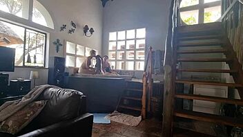 Spa bath turns into reverse gangbang with three hot girls on one lucky guy