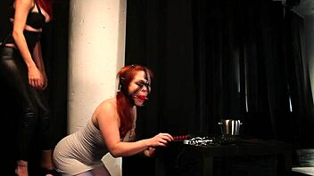 Redhead submissive and dominant in lesbian BDSM relationship