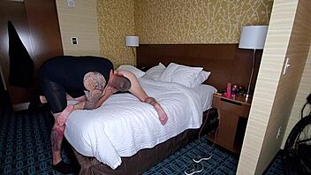 Homemade anal whore fucking and sucking random guy at hotel, letting him cum all over face