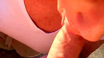 Yard work turns into cock sucking in the garden