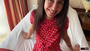 Gave flowers to a stranger, will she let me ride her shaved pussy?