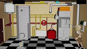 Animated porn with big tits and big ass in gym environment