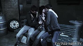 three gays making out before anal