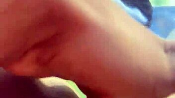 that gorgeous prostitute gets cum on her pussy outdoors