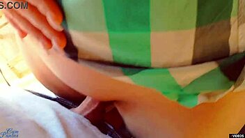 Hot milf pulls up cum-filled panties