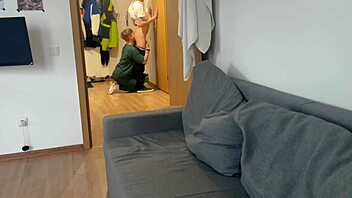 Gave my stepbrother a deep blowjob and licked his cum