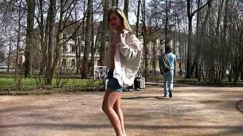 perfect european babes flash tits and pussies in public spots