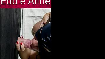 Aline says she loves the glory hole cumshot.