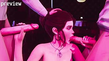 Teen Student Ravaged By Two Cocks In Club Orgy